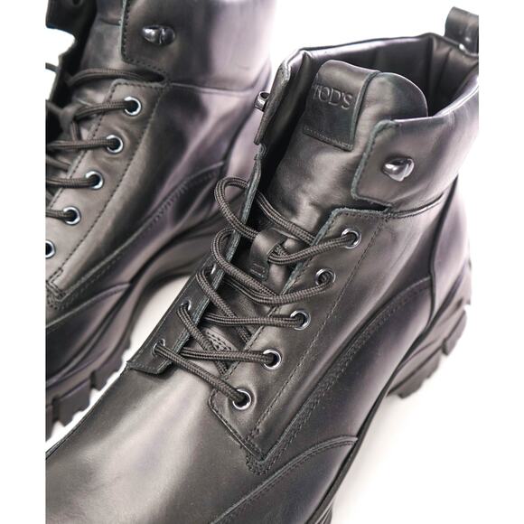 $975 TOD\'S - Black Leather Ankle Boots - US 13.5 (12.5UK) main image 8